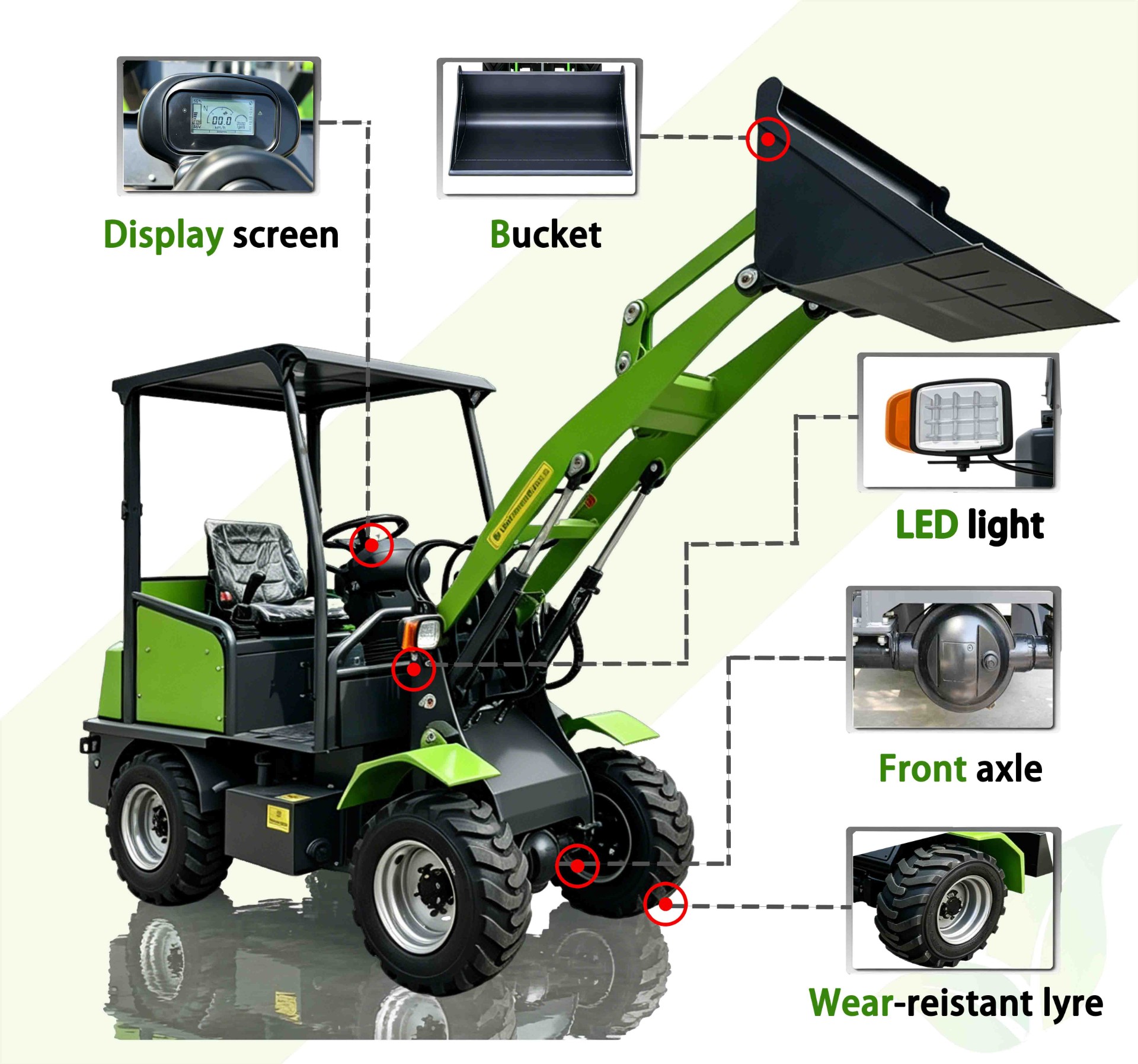 XHD500 Mini Electric Wheel Loader Details